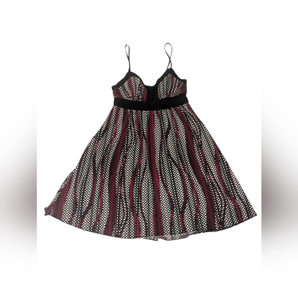 Candies Y2K Black White and Red Dotted Waves Mini Dress - Sz L